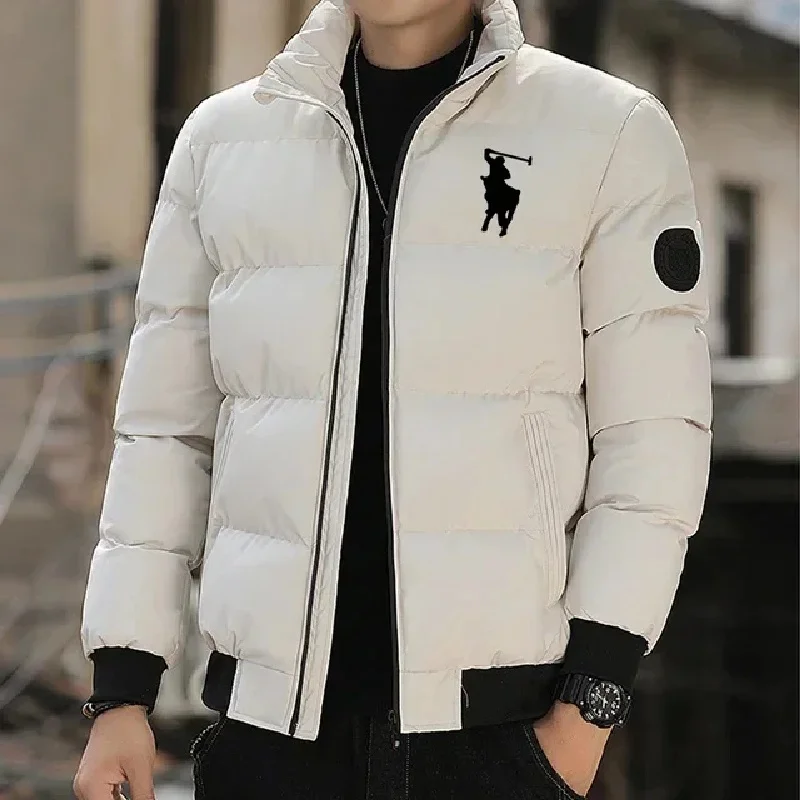 2026 Autumn/Winter Men's Stand up Collar Zipper Warm Jacket Fashion Outdoor Windproof Cotton Jacket