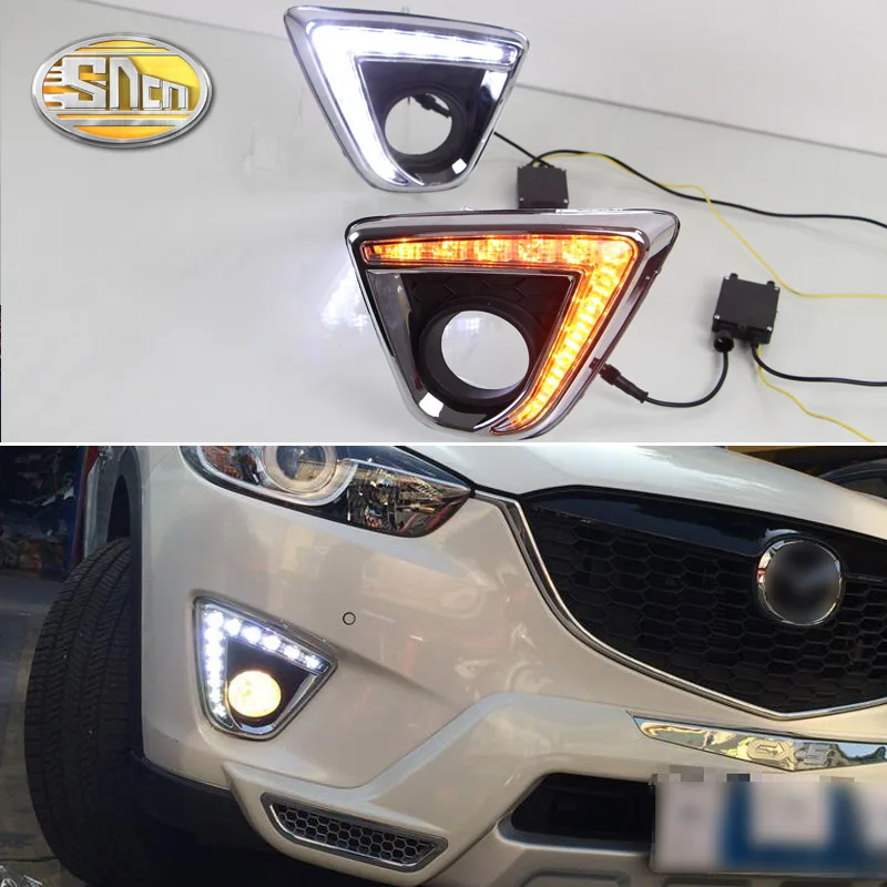 

For Mazda CX-5 CX 5 CX5 2012 2013 2014 With Yellow Turning Signal Function Waterproof Car DRL 12V LED Daytime Running Light SNCN