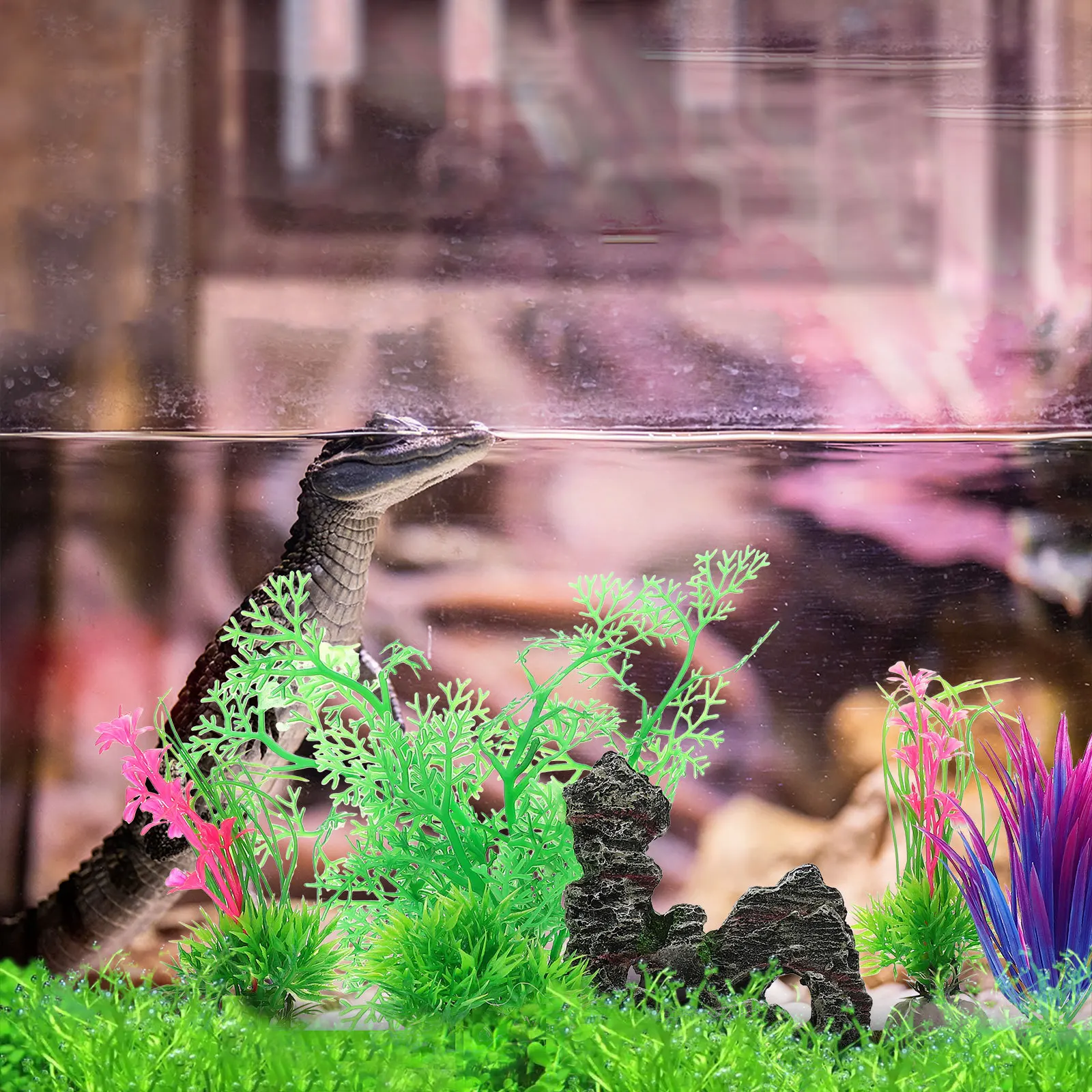 

1Set Artificial Plants Decorations Lifelike Rockery Statues for Aquarium Fish Tank Adornments Simulated Water Plants Decors