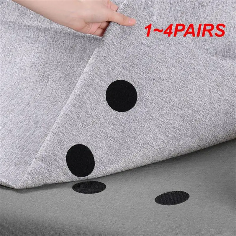 1~4PAIRS Self Adhesive Hook Anti Slip Temperature Fastener Dots Stickers For Bed Sheet Sofa Mat Carpet Houseware