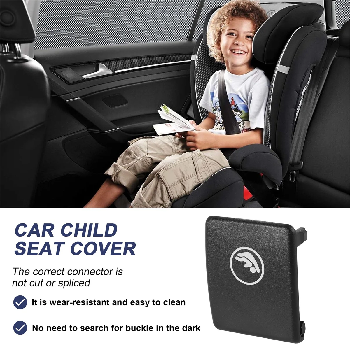 Gancho para asiento trasero de coche, cubierta ISOFIX de sujeción infantil para V90, XC40, XC60, S60, S90, color negro