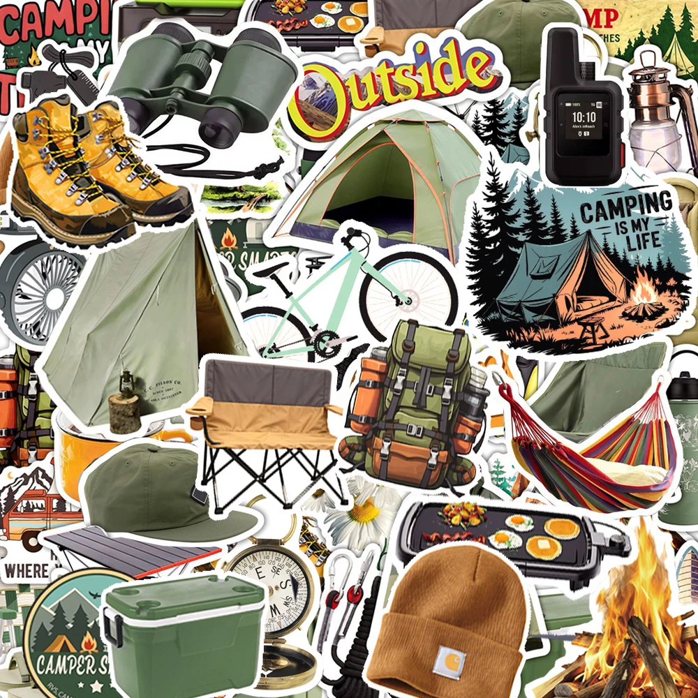 

10/30/50pcs Forest Hiking Camping Cartoon Stickers Outdoor Adventure Decals DIY Skateboard Suitcase Laptop Cool Graffiti Sticker