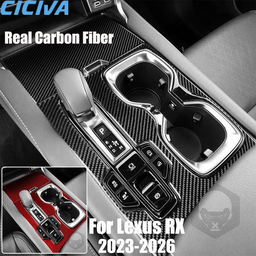 

Real Carbon Fiber Car Accessories Gear Shift Set Trim Cover Soft Sticker For Lexus RX300 RX350h RX500h 2023 2024 2025 2026