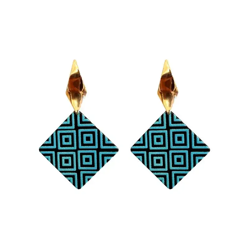 

Blue Geometric Earrings For Women Unique Earrings 2023 New Fashion Personality Exaggerated Dangle Earrings Gift Jewelry