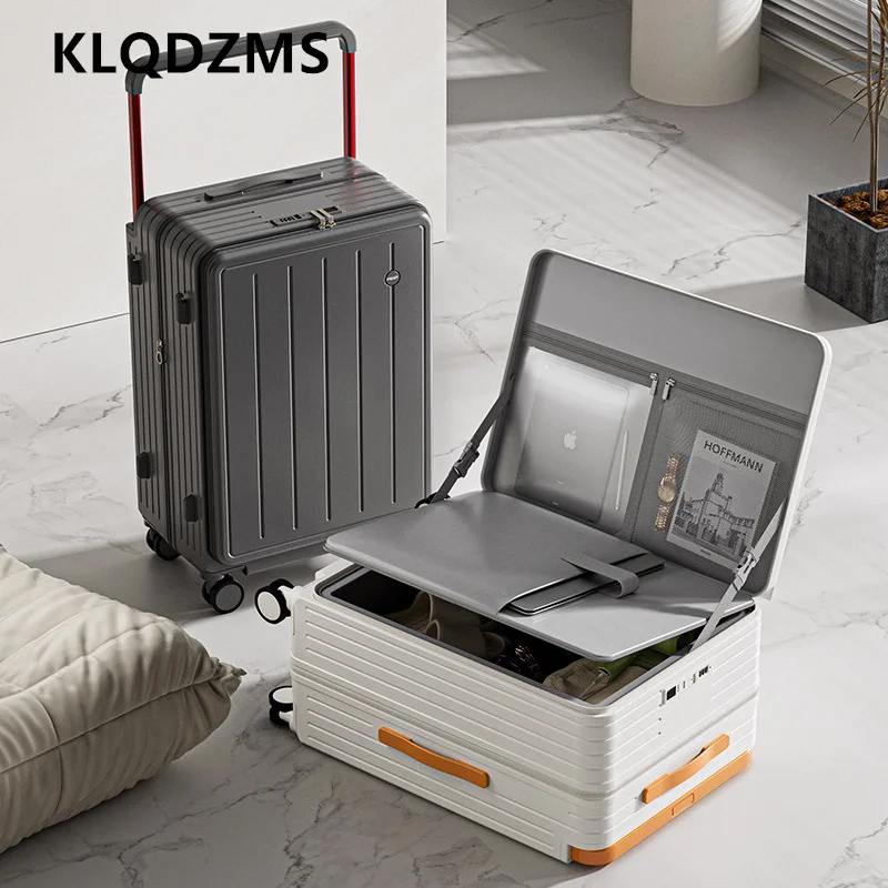 KLQDZMS Laptop Suitcase Front Opening Boarding Box Multifunctional Trolley Case 20