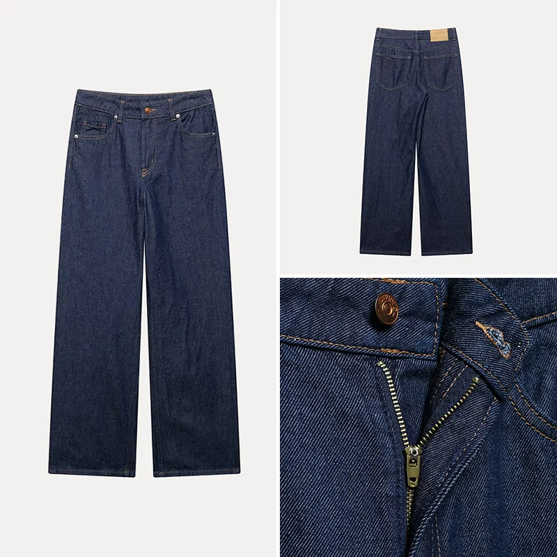 

High Waist Wide Leg Jeans Women's Sle Waed Spring 2025 New Arrival Long Straight Cut Denim Pants Z Brand