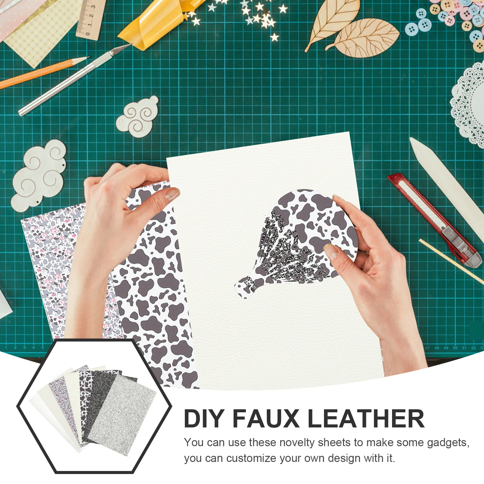 

Diy Earrings Kit Cow Pattern Faux Sheets For Craft Jewelry Making Scrapbooking Party Decor Pu Materials