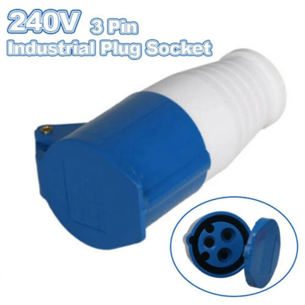240V 16A 3 Pin Industrial Waterproof Plugs Socket  Male/Female IP44 2P For Caravan Motorhome Yacht Plug & Socket Connector