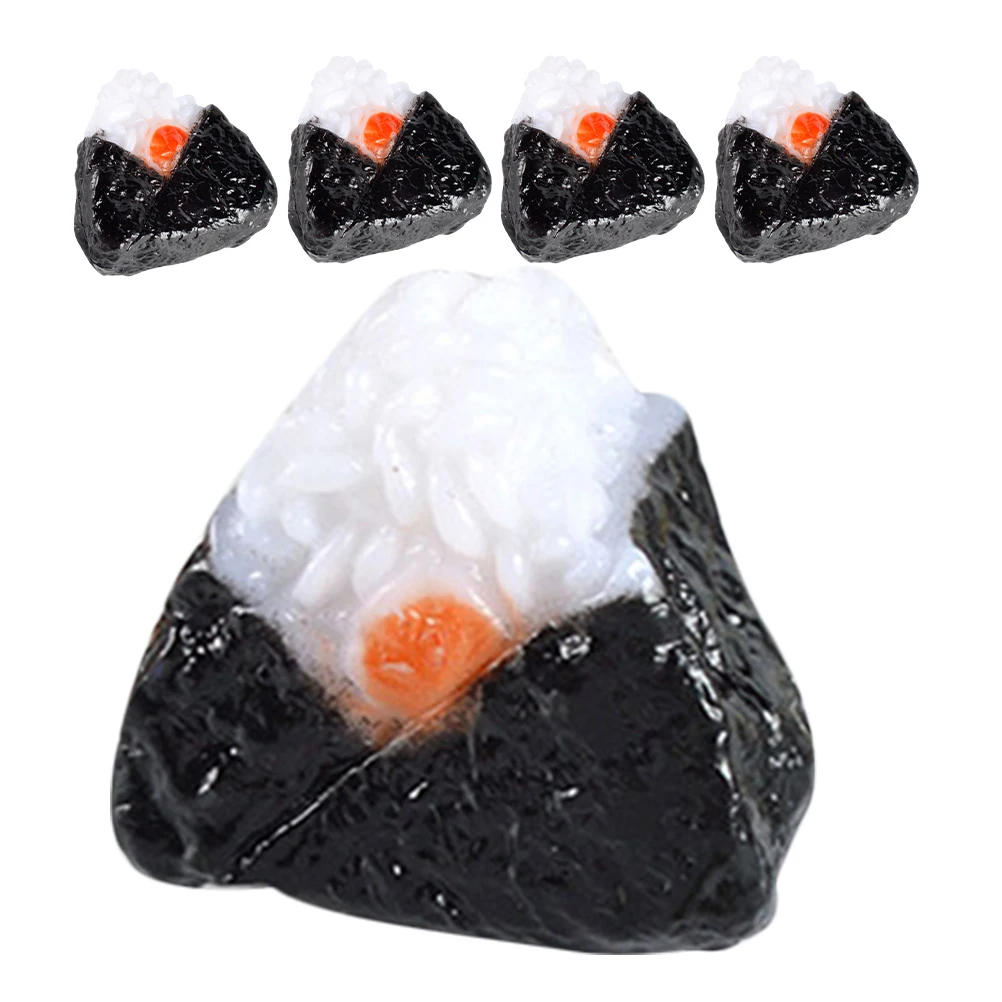 Imitação de sushi bola de arroz comida em miniatura para decoração de casa de bonecas em estilo japonês