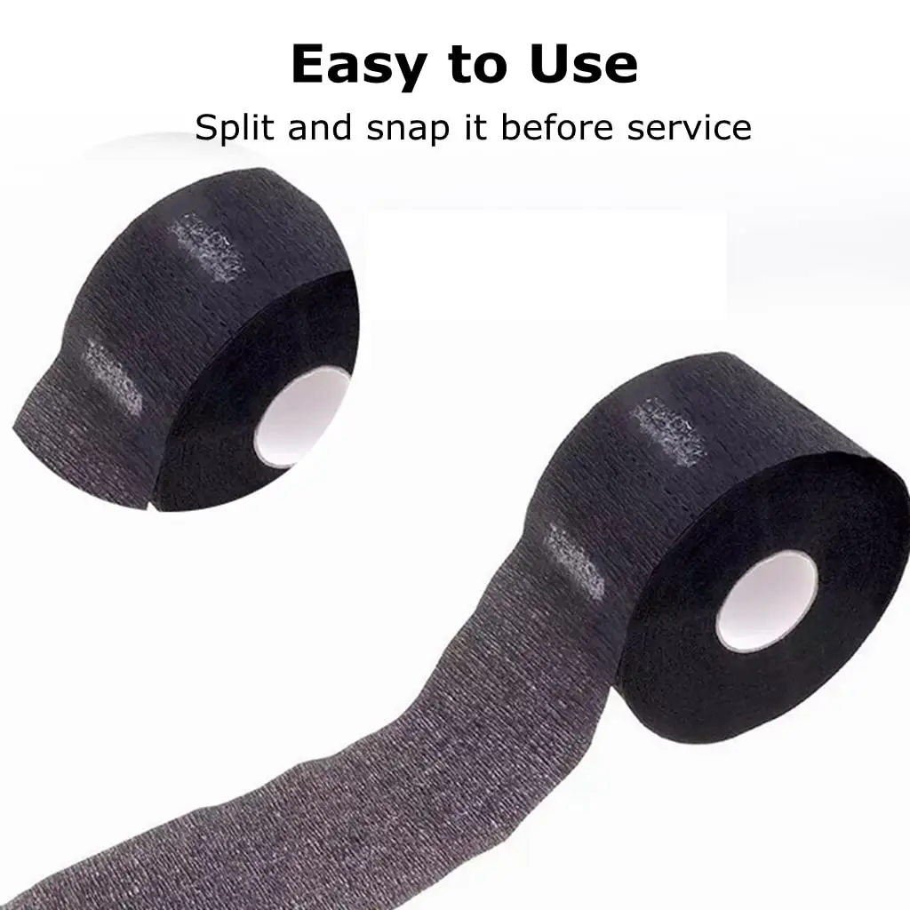 1/3/5 Roll Disposable Black Barber Neck Strips Barber Neck Paper Stretchy Strip Neck Edge Paper Haircut Styling Accessories image 3
