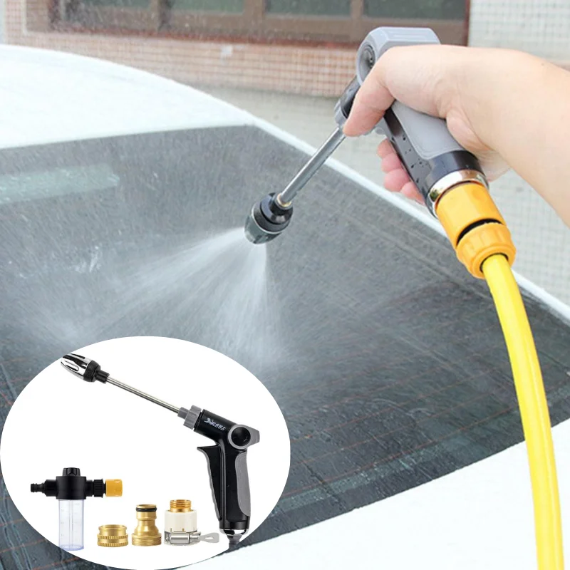 

High-Pressure Car Washing Water Gun Set Portable Telescopic Garden Lawn Watering Hose Nozzle Foam Lance Car Accessories