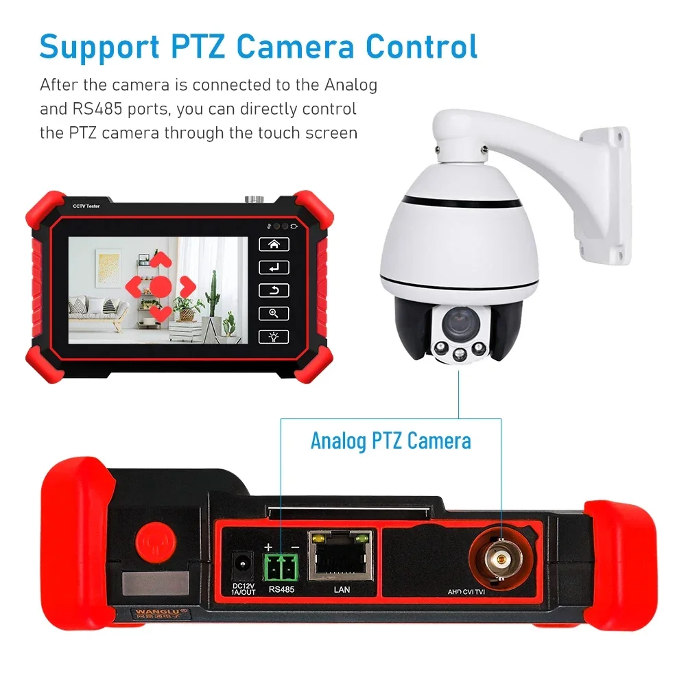 Pegatah 4 Polegada cctv testador câmera ip mini monitor 8k h.265 teste de fluxo principal ahd cvi tvi cctv testador analógico monitor cabo tracer