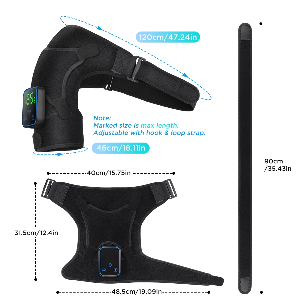 Wireless Detachable Shoulder Massager with APP Control Electric Heating Vibration 3-Level Timer for Shouder Relaxation view 7
