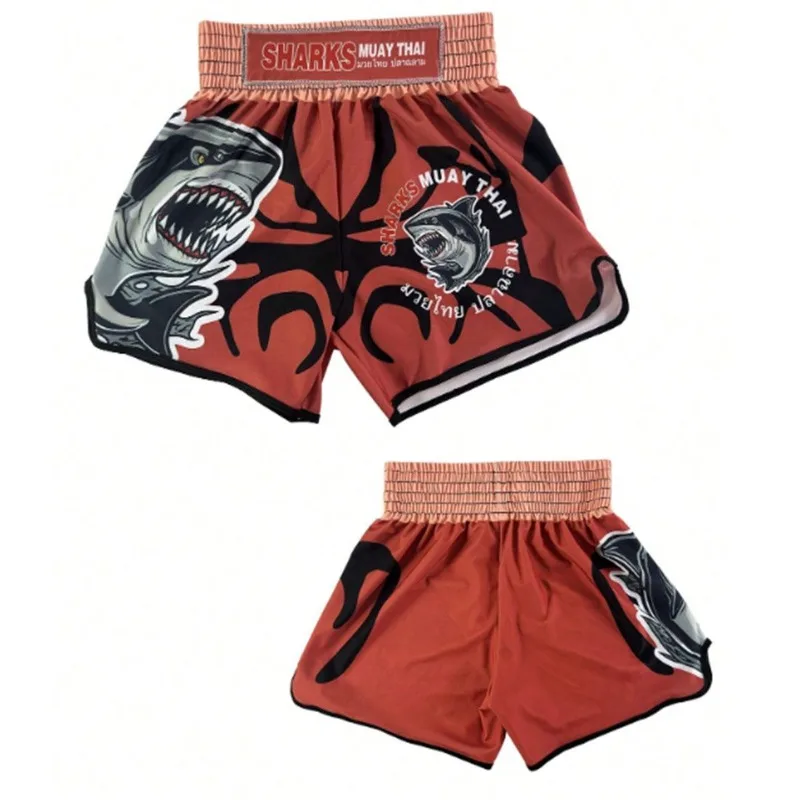 Boxing Shorts SharkPrinted Muay Thai Fighting Sanda Fighting Sports Trunks Training GYM Fight MMA Shorts
