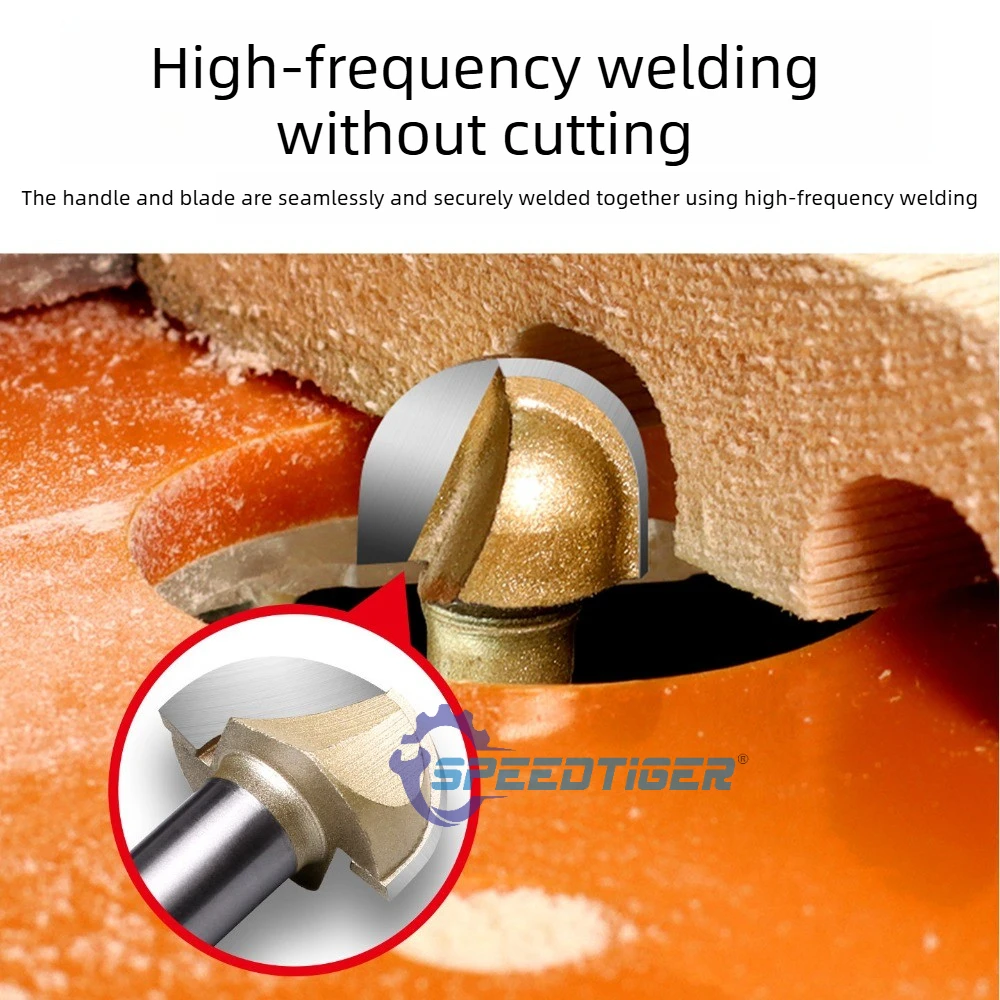 Woodworking Round Bottom Router Bit Trimming Cutter Head Slotting Tool Bakelite Carving Half Round Milling Cutter 1/2 1/4 shank
