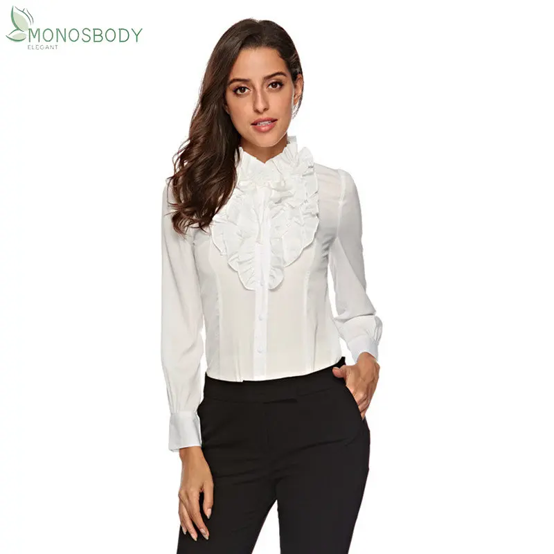 Black Ruffles Shirts for Women Long Sleeve Ruched Bodysuits Polka Dot Chiffon Blouses and Tops Office Lady Business Rompers XL