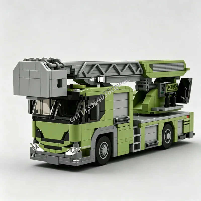 816PCS MOC Fire Rescue Turntable Ladder Truck Model Custom DIY Creative Assembly Educational Collection Toy Gift Building Blocks