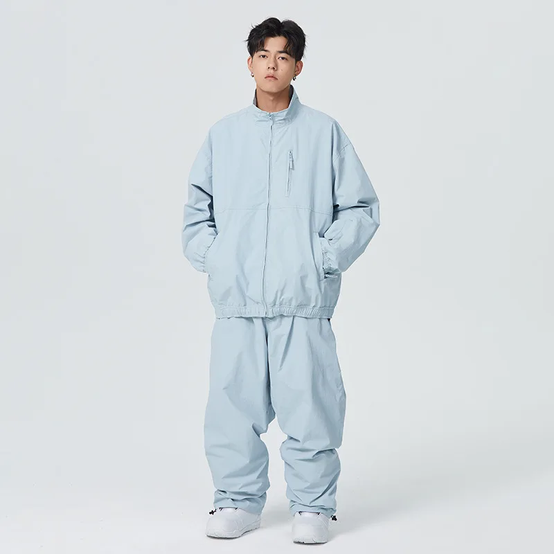 SEARIPE Colla a piena pressione Tuta da snowboard Tuta da sci Set Uomo Donna Pantaloni da sci larghi impermeabili antivento Tuta da neve Abbigliamento da neve