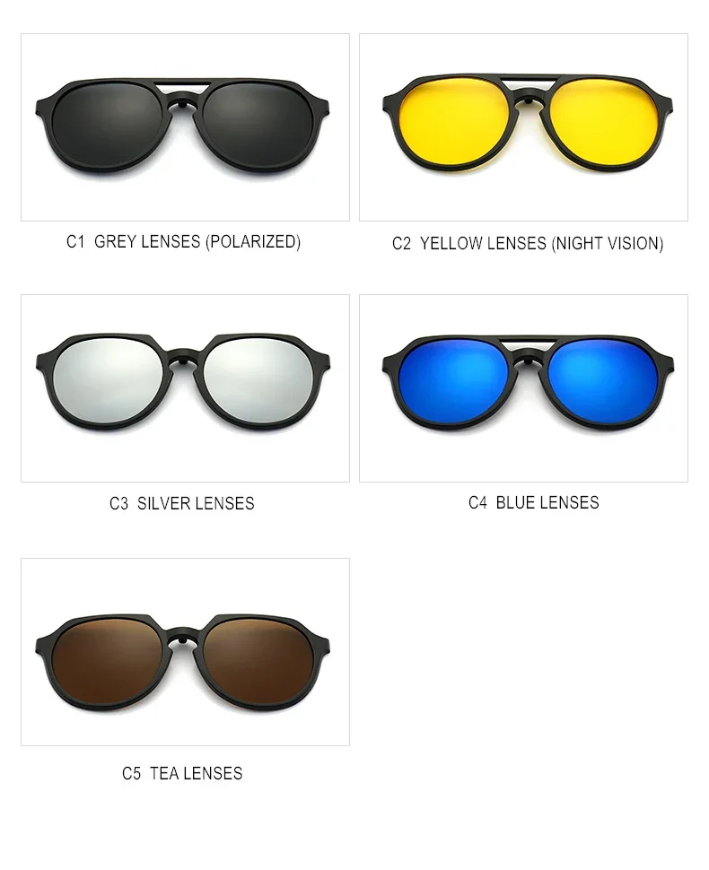 Magnet Clip Sonnenbrille Doppel Strahl Myopie Brille Dioptrien-0,5 Zu-10 Männer Frauen Mode Kurzsichtig Rezept Brille F224 – Detail 12