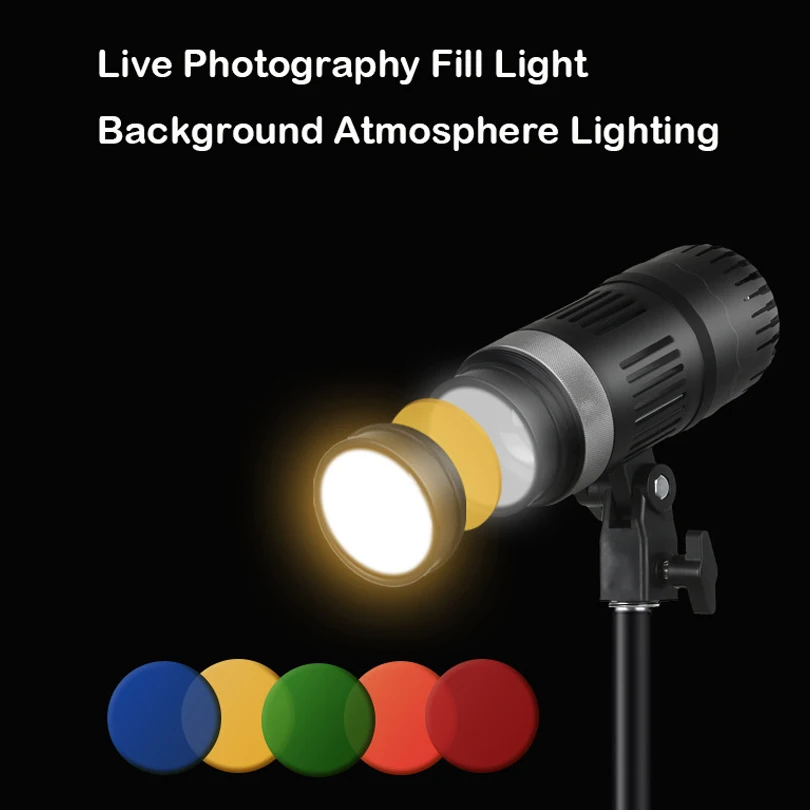 RGB LED Fill Light Studio Video Light 3200K-6500K Dimmable Bowens Light Remote Control Video Recording 110V-240V