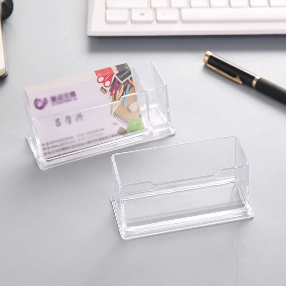 New Transparent Desktop Shelf Box Location Card Organizer Creative Display Stand Acrylic Storage Box Office