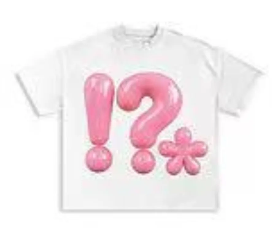 

Y2K ретро розовый буквенный принт креативный дизайн панк повседневная пара с короткими рукавами модная хип-хоп готическая уличная мода свободная рубашка