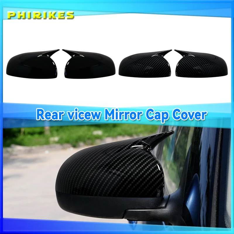 

For Skoda Fabia 2008-2014 Car Sticker Rearview Side Mirror Cover Wing Cap Exterior Door Rear View Case Trim Carbon Fiber Look