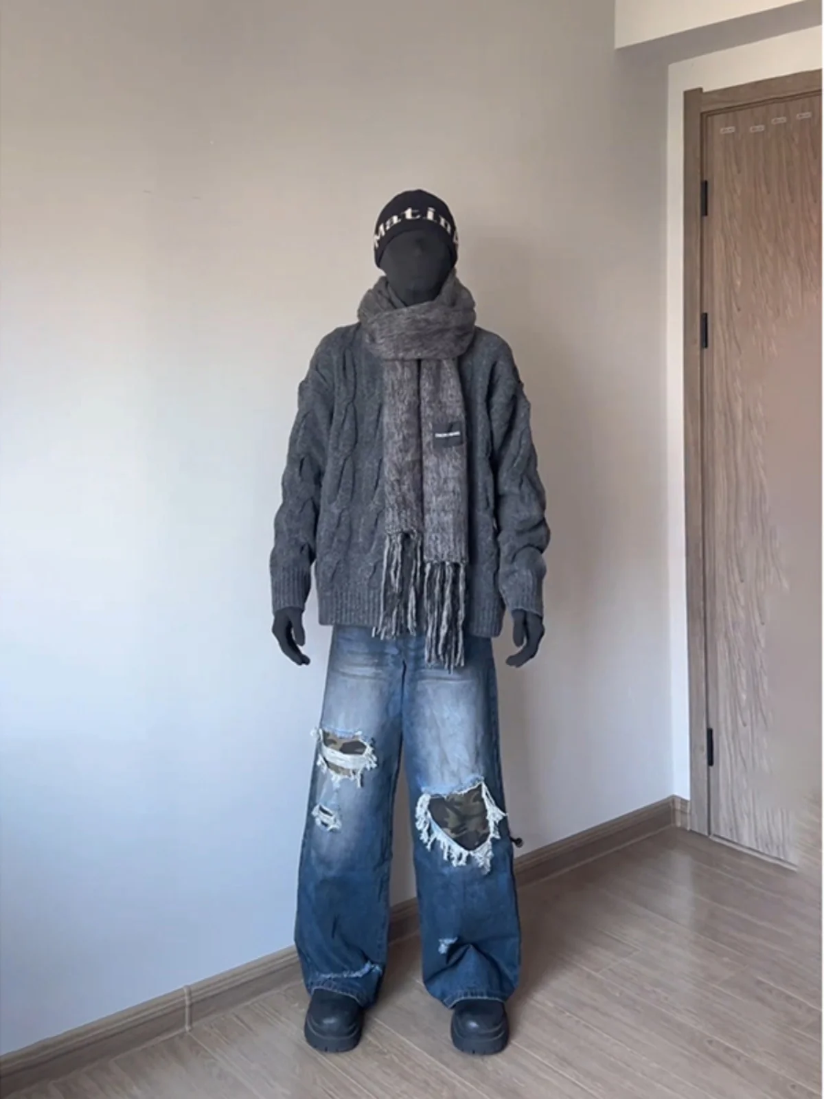 

Bla High Collar Open Cardigan Sweater Men Spring Autumn Lazy Sle Twist Inner Knitted ort Woolen Coat Boy Casual Faion