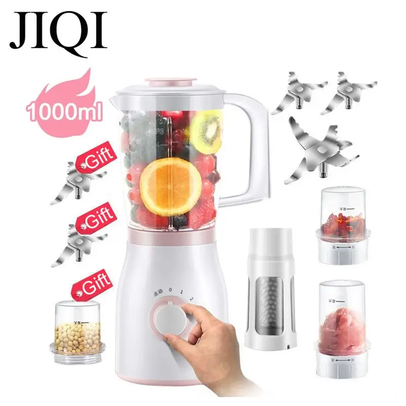 JIQI Food machine Juicer Mixer Blender processor Baby food maker Mixing milkshake Ice grinder Vegetable mincer 200W 1.2L for 3-5