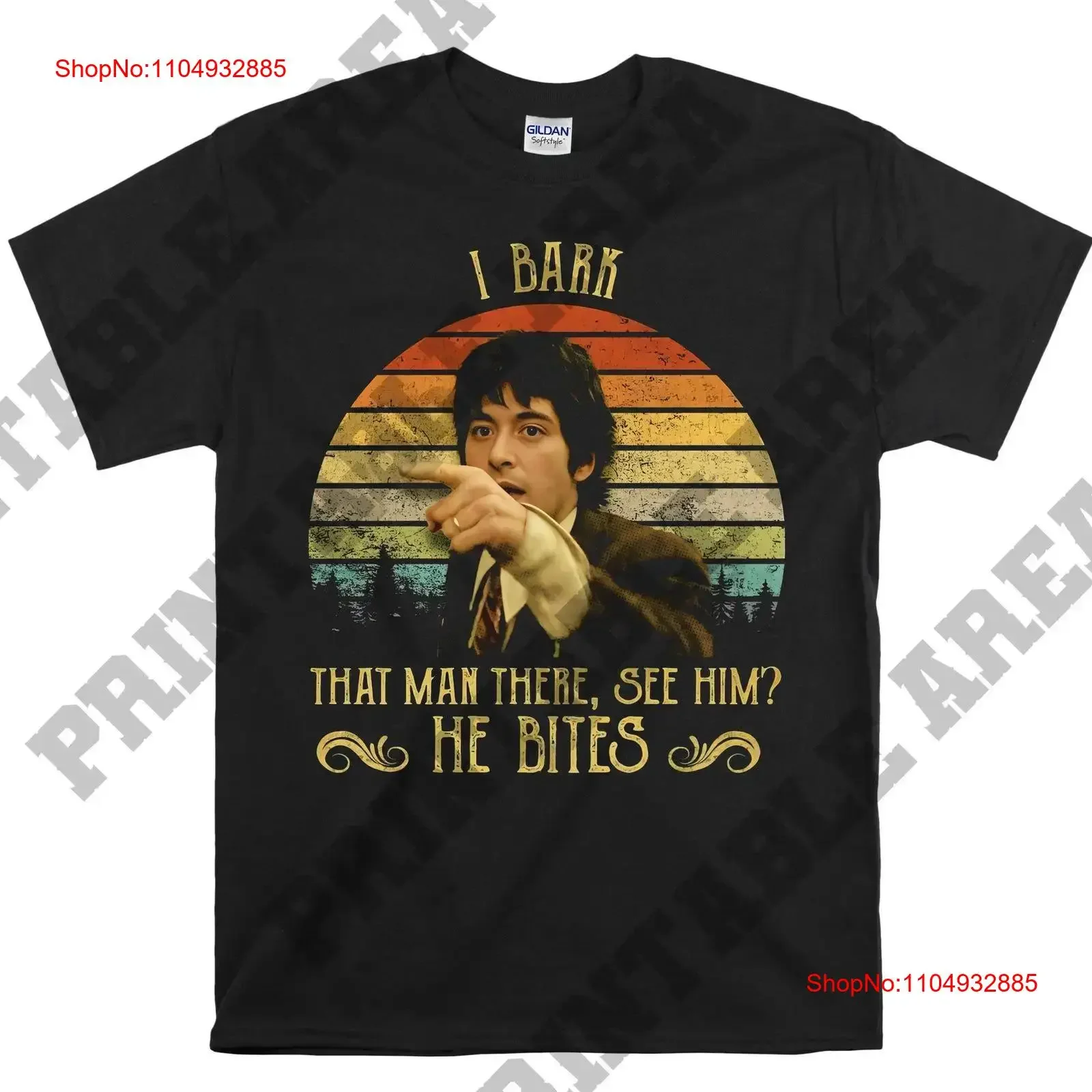 

Dog Day Afternoon Sonny Wortzik I Bark That Man There See Him He Bites Vintage Men T shirt MO132 vintage Washed Casual