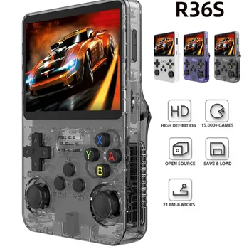 Open Source R36S Retro Handheld Console Linux System 3.5 inch IPS Screen Portable Pocket Video Player 64GB Games