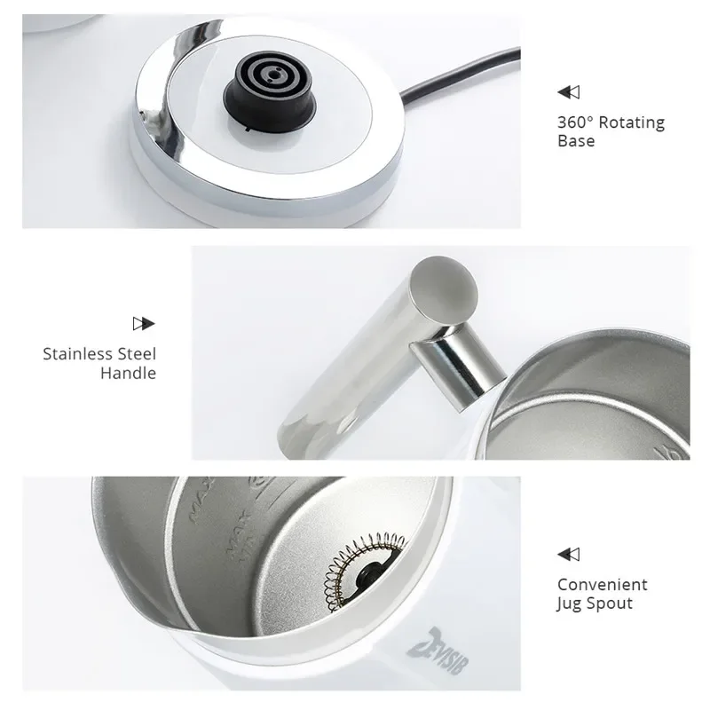 DEVSIB 3-in-1 Electric Milk Frother 300ml Automatic Warm & Cold Foam Maker for Coffee Latte Cappuccino Macchiato Hot Chocolate image 6