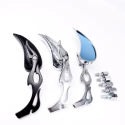 Pair Motorcycle RearView Side Mirrors Universal 8mm 10mm Side Mirror For Harley Honda Kawasaki Yamaha Suzuki Chopper