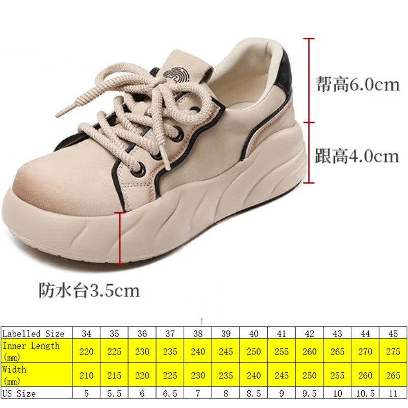 Koznoy 4 centimetri di Mucca Del Cuoio Genuino Vulcanize Pils Muli Chunky Sneaker Donne VulcanizeComfy Stivali Piattaforma Appartamenti Autunno Scarpe Da Donna