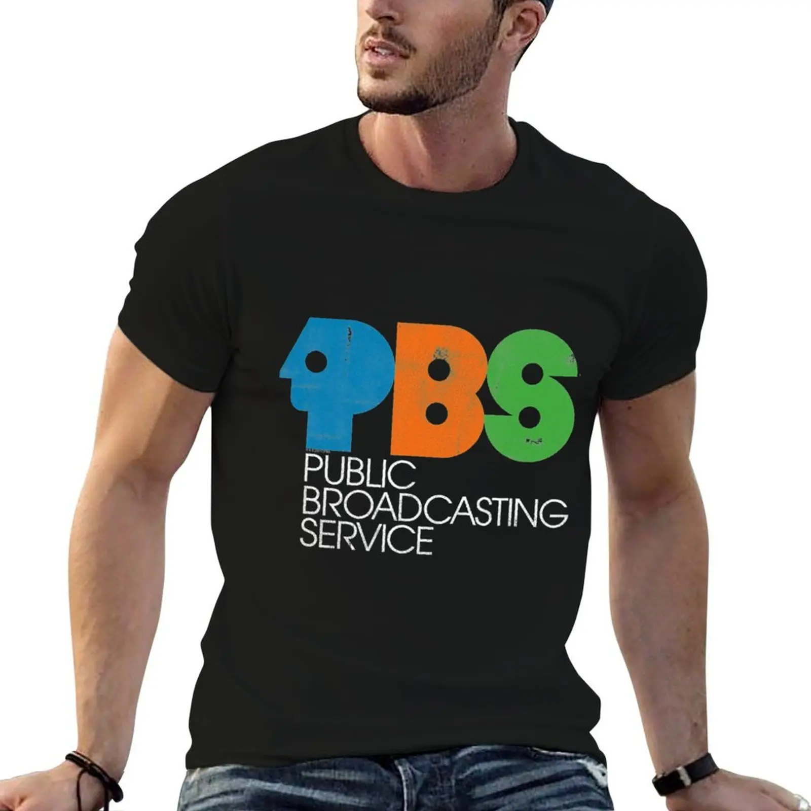 

PBS Vintage Logo Distressed T-Shirt anime t shirts for man man t shirt designer T-Shirt