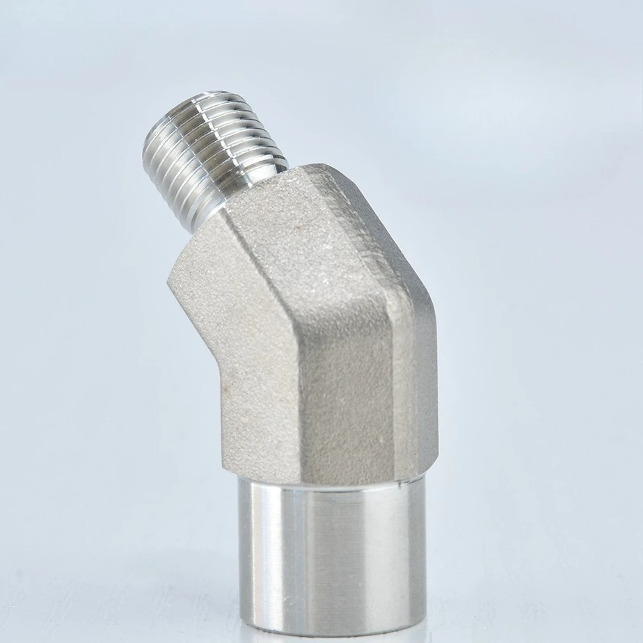 1/8" 1/4" 3/8" 1/2" BSP Female To Male Thread 304 Stainless Steel High Pressure 45 Degree Elbow Forging Pipe Fitting Adapter