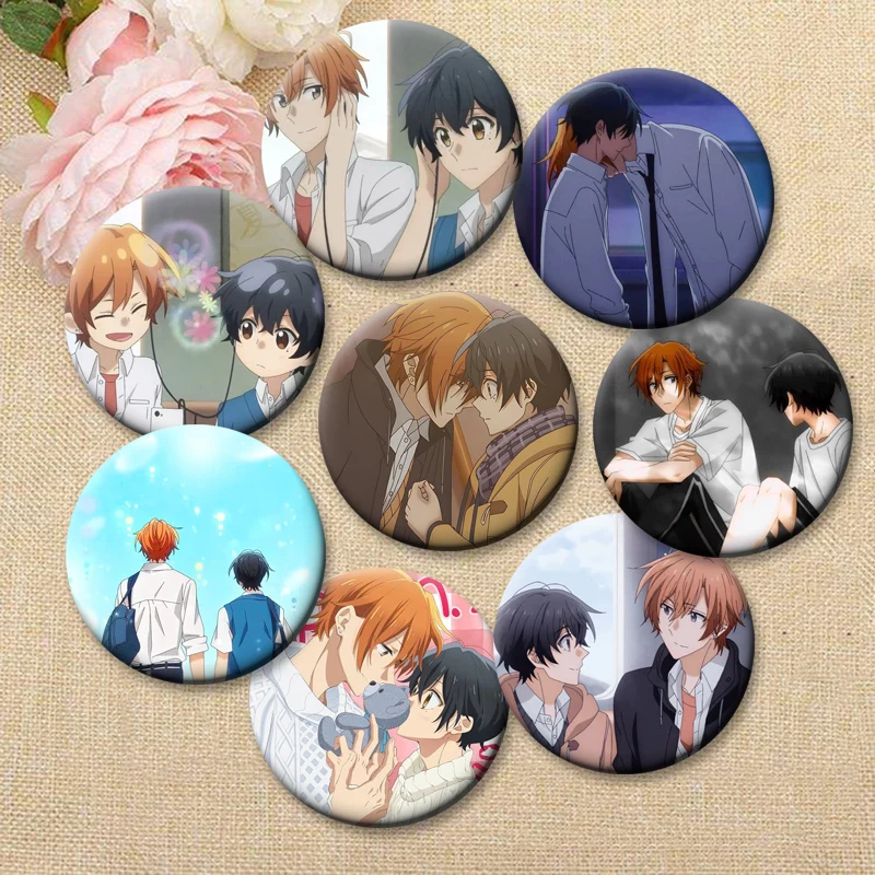 Anime Sasaki and Miyano Simple Button Pins Snap in Design Brooches Daily Stylish Ornament Badge Exquisite Gifts for Friends
