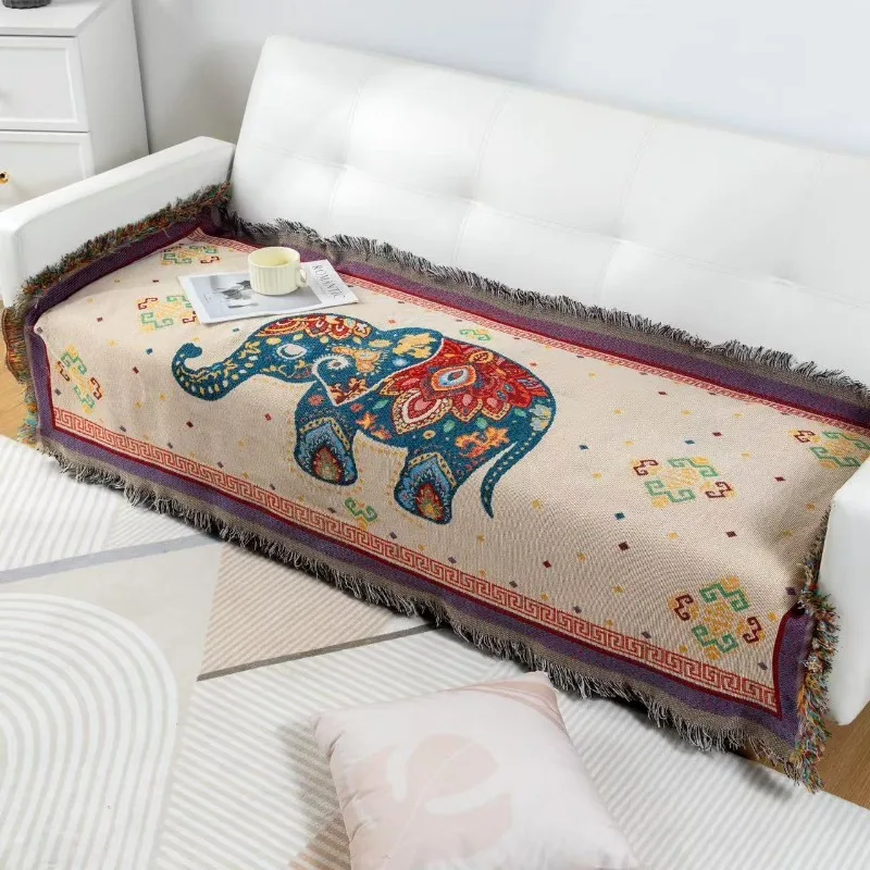 Four Season Universal Double-sided Blanket Sofa Towel Thickened Tassel Universal Cover Towel Sofa Bedding