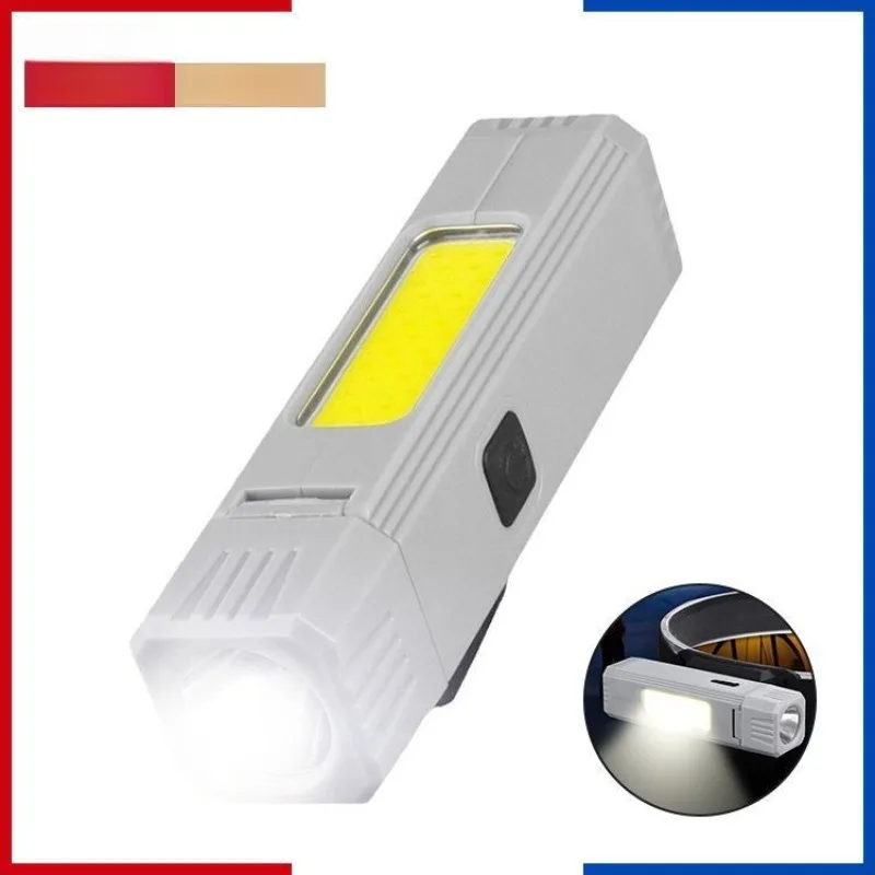 Lampe frontale COB d'extérieur : lampe de travail magnétique super lumineuse, longue durée pour le camping/réparation, lampe de poche multifonctionnelle détachable
