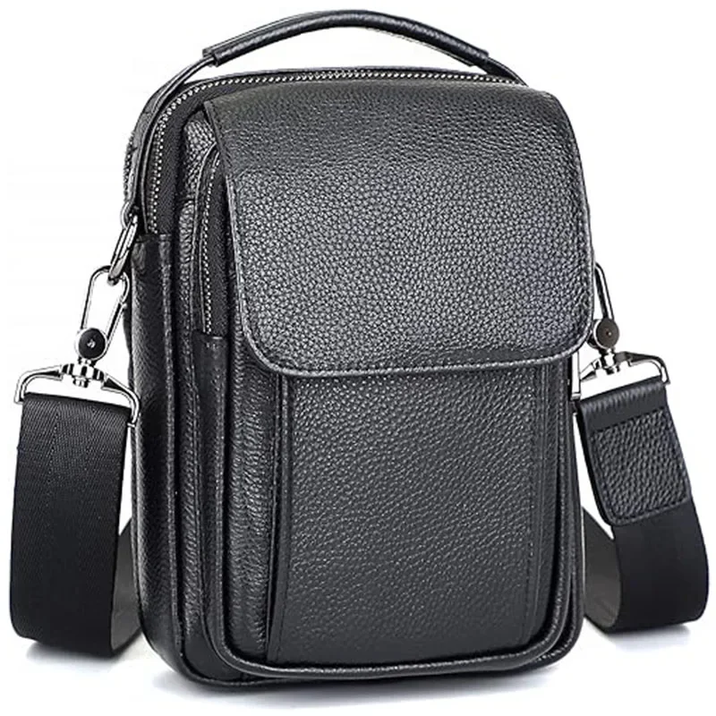 SW4-Bolso cruzado multifunción para hombre, bolsa de pecho de viaje de charol, informal