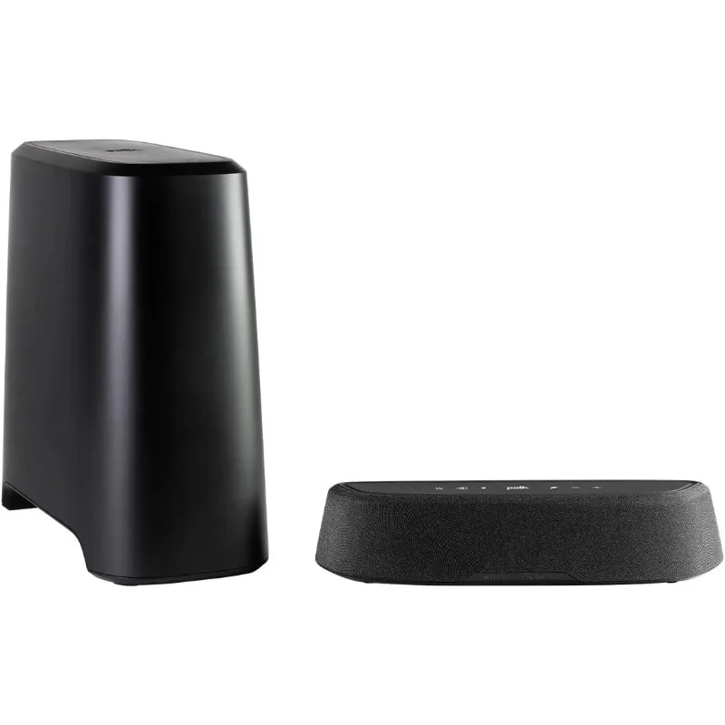 Mini AX Sound Bar with Wireless Polk's Patented VoiceAdjust & SDA Technologies, Ultra-Compact Design, Easy Setup, Black