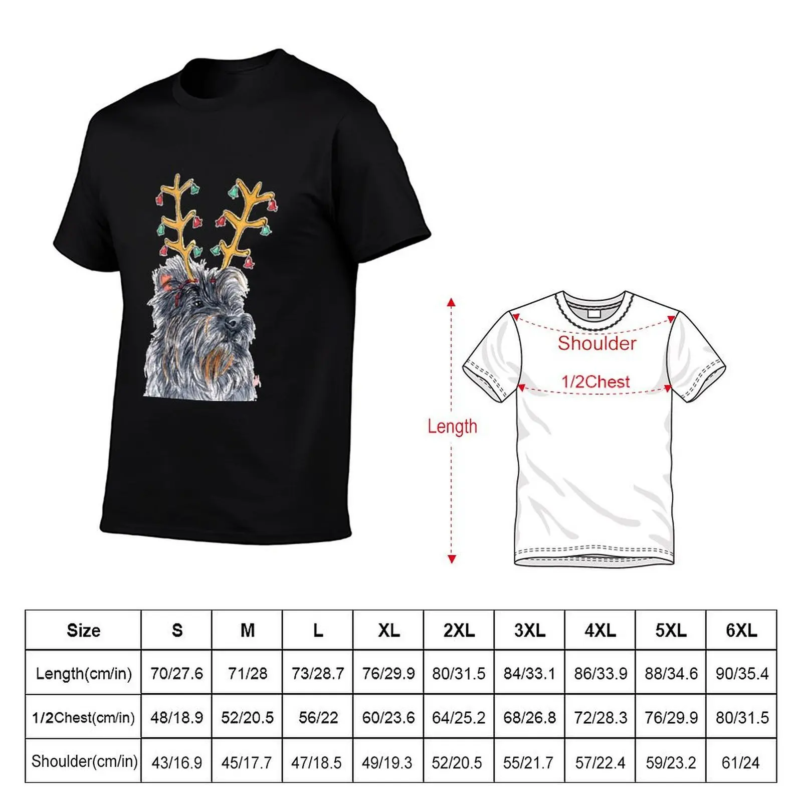 Holiday Cairn Terrier T-Shirt Minimalist Casual Short Sleeve Top