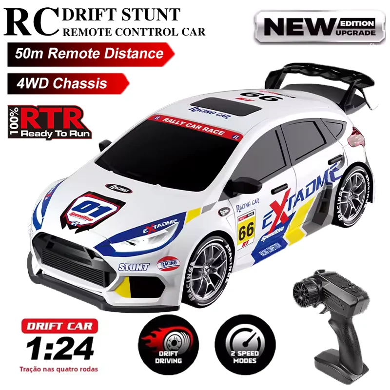 New 4WD RC Car With LED Remote Control Cars High Speed Fast Drift Racing Wireles 2.4G Model Toy Kid Children Boys Birthday Gifts