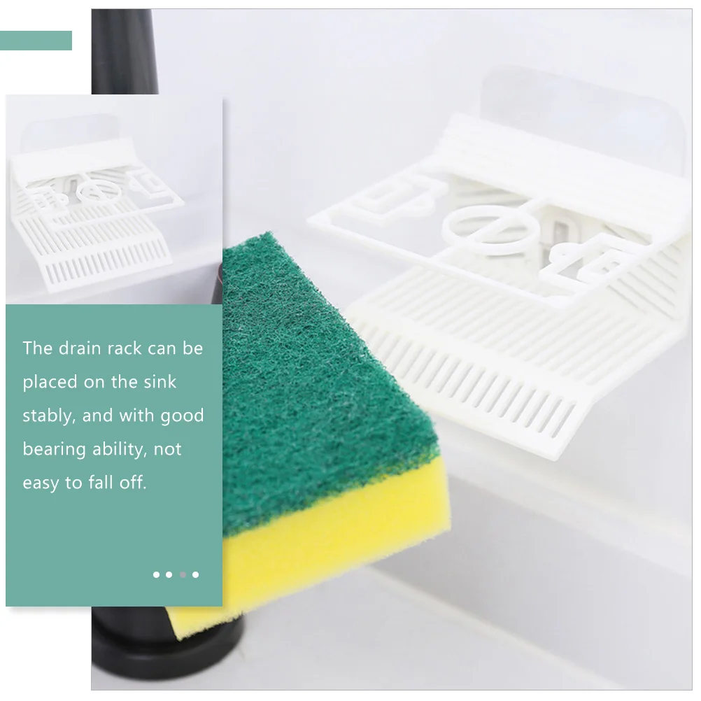 

2Pcs Kitchen Sponge Holder Sink Organizer Plastic Drain Rack Storage for Dishcloth Soap Brush Dish Holder