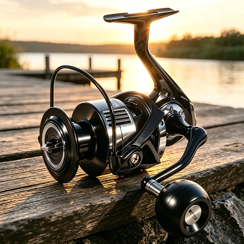 Premium Spinning Fishing Reel, Smooth Drag, Lightweight Sturdy Build, Great Tackle for Freshwater & Saltwater Angling