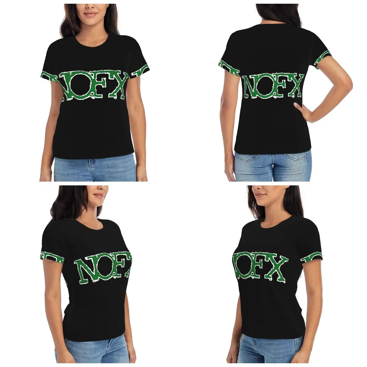 Nofx Band Final Tour Skull T-Shirt Women Short Sleeve T Shirts O-Neck Clothing Cotton Summer Tees Streetwear