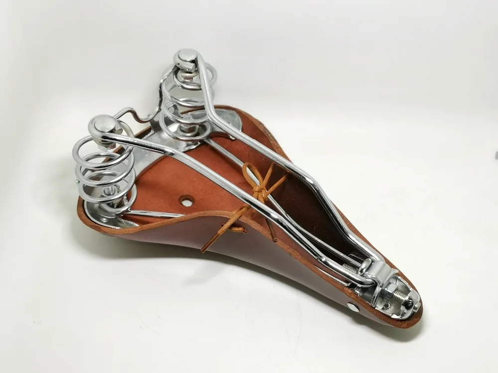 Multi Style Retro-Rindsleder-Fahrradsattel, bequem, erste Schicht Rindsleder, rein handgefertigt, Fahrradteile, G98 – Detail 33