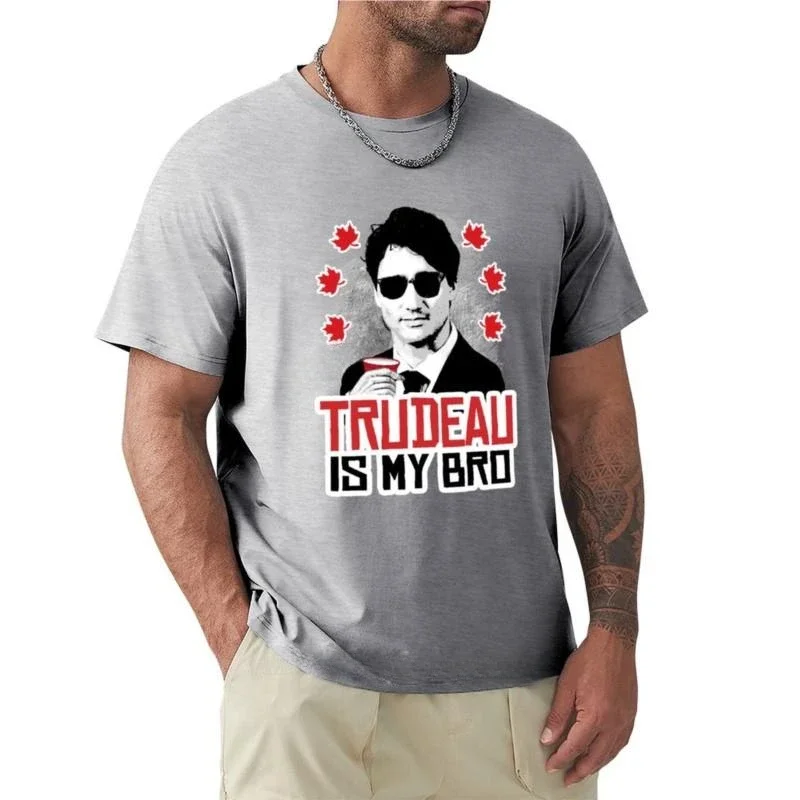 Trudeau is my Bro T-Shirt customized graphic tees plus size tops mens summer black t-shirt Short Sleeve New Arrival Summer 2024