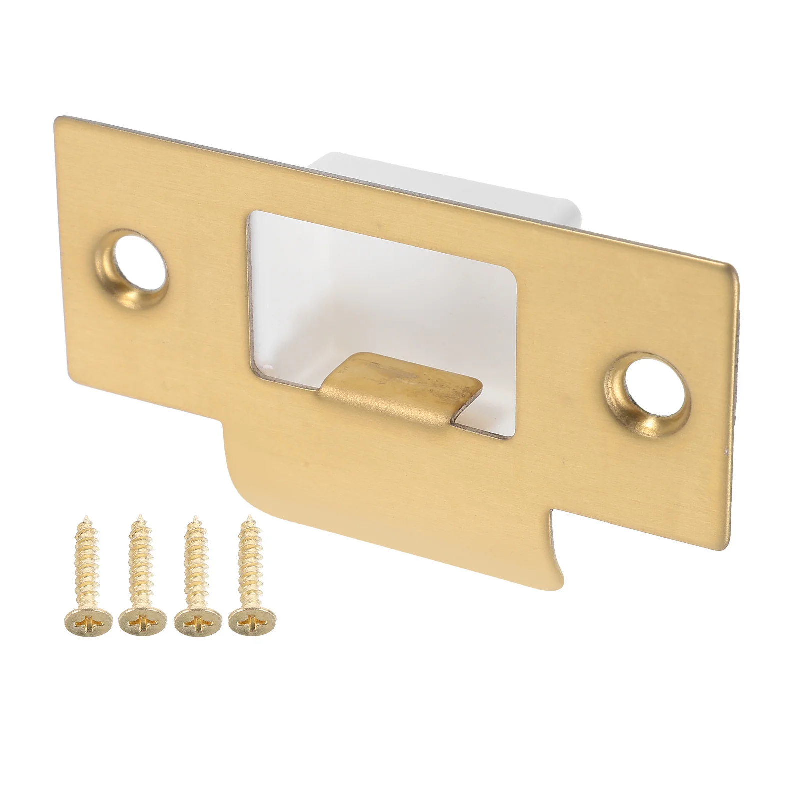 1 Set Lock Tongue Buckle Plate Metal T-Shape Guide For Wood Door Deadbolt Reinforcement Kit Strike Plate Door Reinforcement