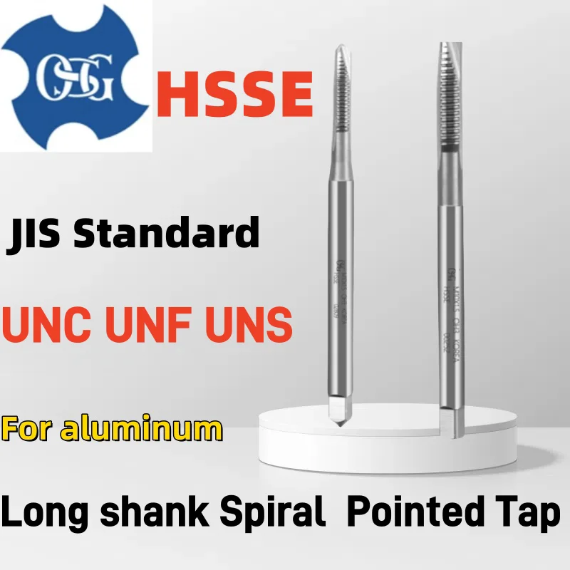 

HSSE Japan Original OSG Long Shank 100MM Spiral Pointed Tap UNC UNF UNS0-80 2-56 8-32 10-24 1/4 5/16 3/8 Fine Machine Thread Tap